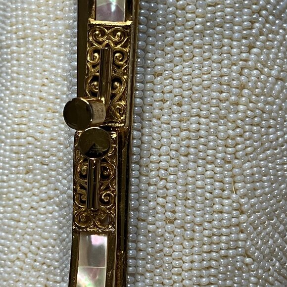 Vintage Beaded Clutch by Dena of Dallas – Ivory Pearl Purse Made in Japan - Picture 10 of 10